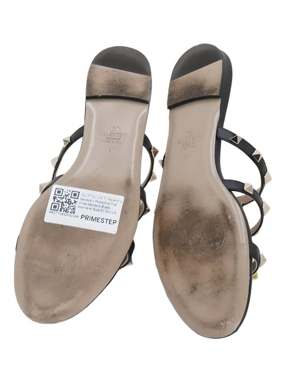 Valentino Garavani Rockstud Flat Slide Sandals Black Sz US 7 EU 37 - Picture 6 of 6